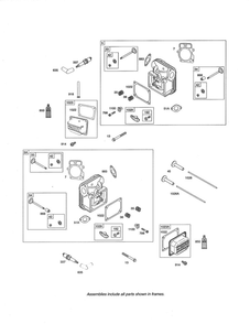 Head-Cylinder Diagram and Parts List for 48M877-5111-G5  Briggs and Stratton Engine